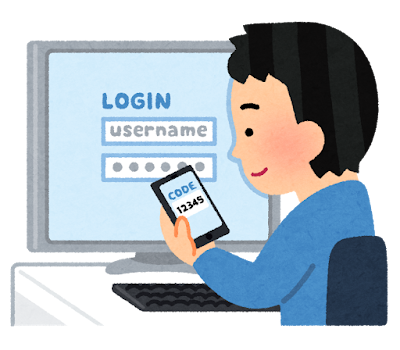 二要素認証を行う男の人の画像
